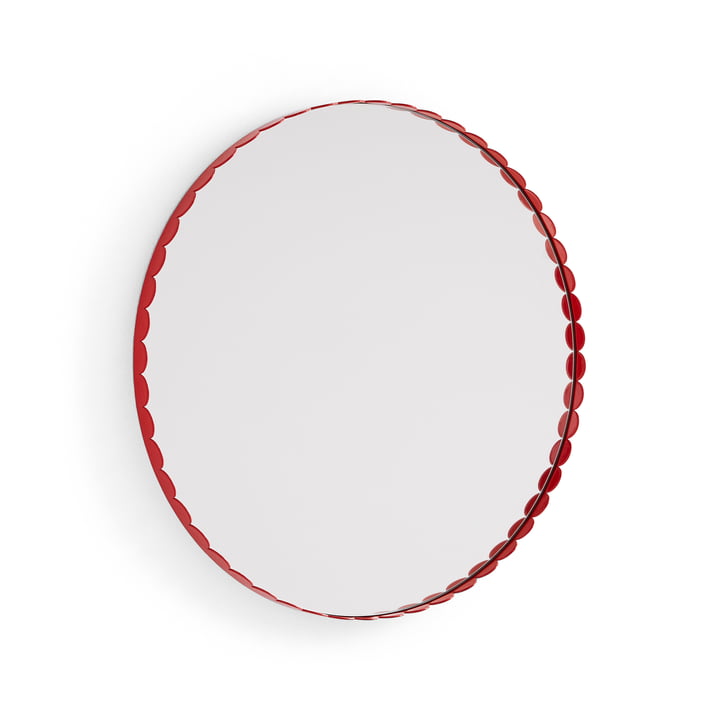 Arcs Mirror, round, red from HAY