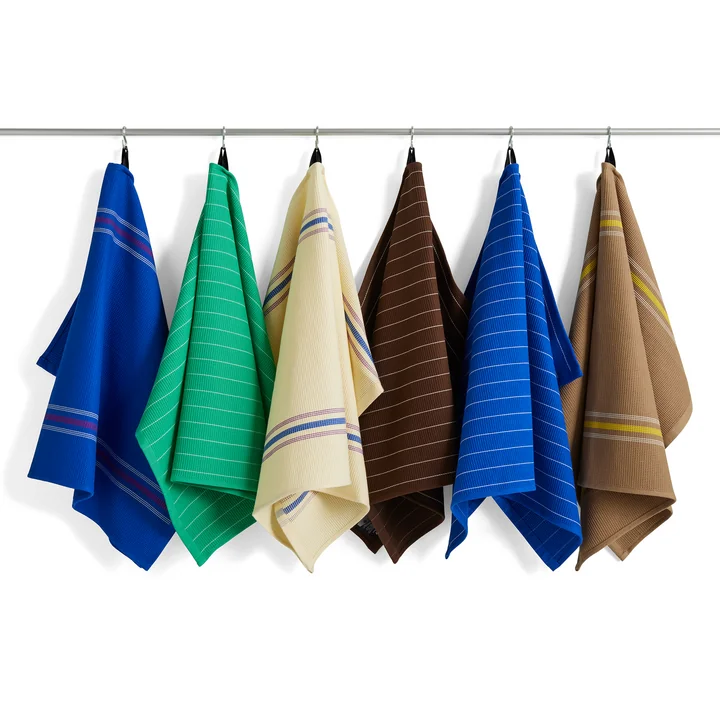 Canteen Tea towel, emerald pinstripe from HAY