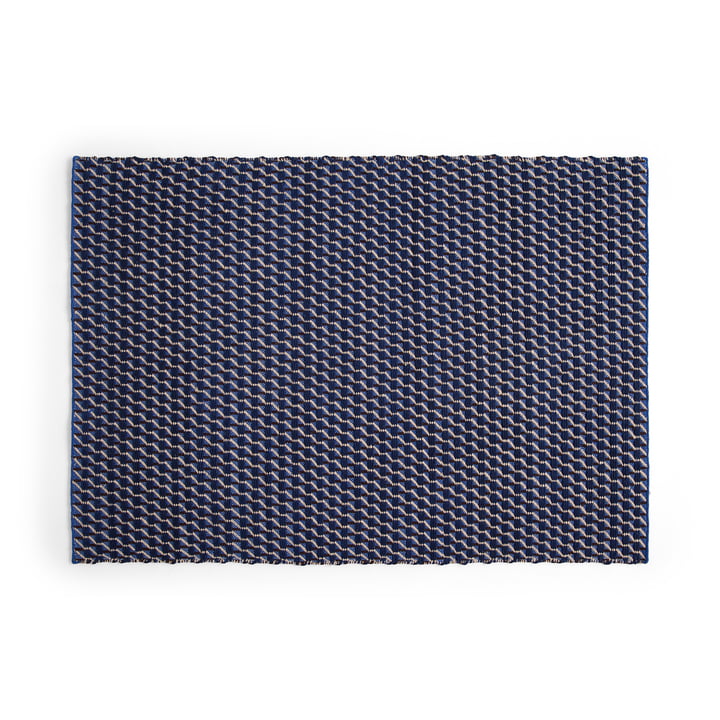 Channel Carpet, 140 x 200 cm, blue / white from HAY
