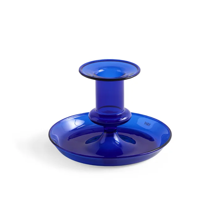 HAY - Flare Candlestick, Ø 11 x H 7,5 cm, dark blue