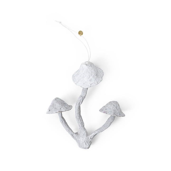 Mushroom Ornament by ferm Living in the color faded white