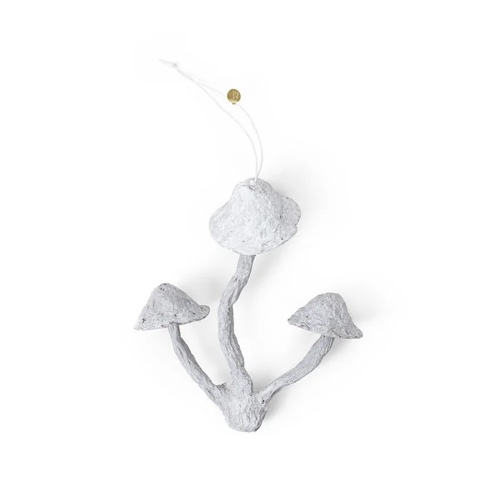 Mushroom Ornament by Ferm Living in the color faded white