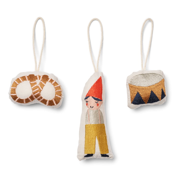Bethany Christmas pendant, Holiday Elf, sandy mix (set of 3) by LIEWOOD