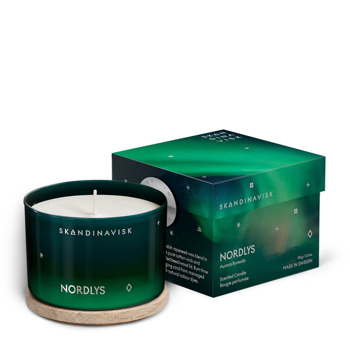 Scented candle with lid, Ø 8 cm, Nordlys from Skandinavisk
