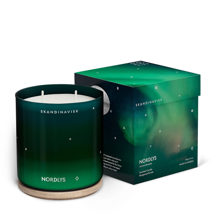 Scented candle with lid, Ø 10 cm, Nordlys from Skandinavisk