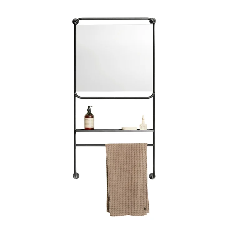 Muubs - Copenhagen Wall mirror with shelf, black