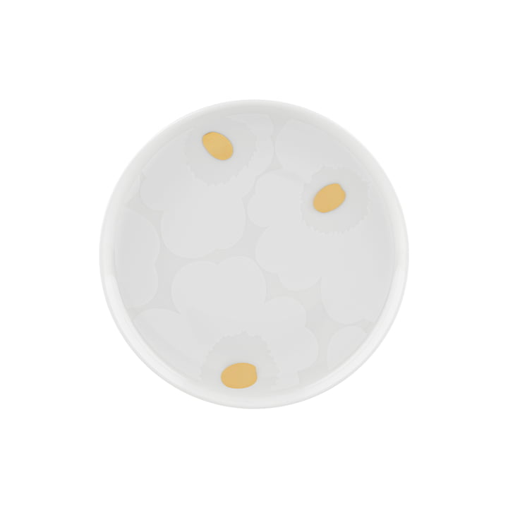 Marimekko - Oiva Unikko Plate, Ø 13.5 cm, white / gold