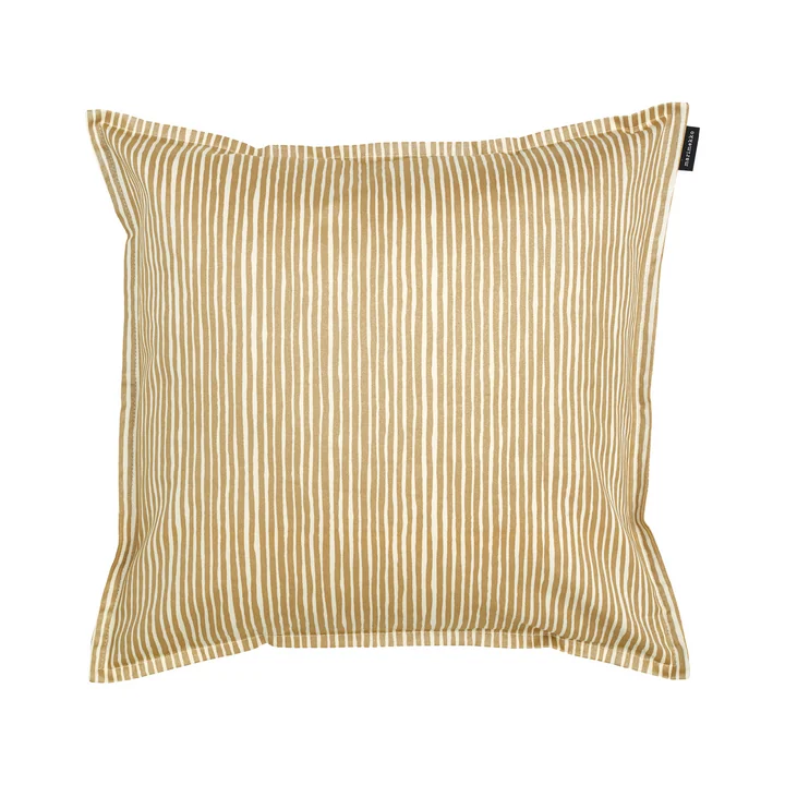Marimekko - Varvunraita Pillowcase, 50 x 50 cm, natural white / gold