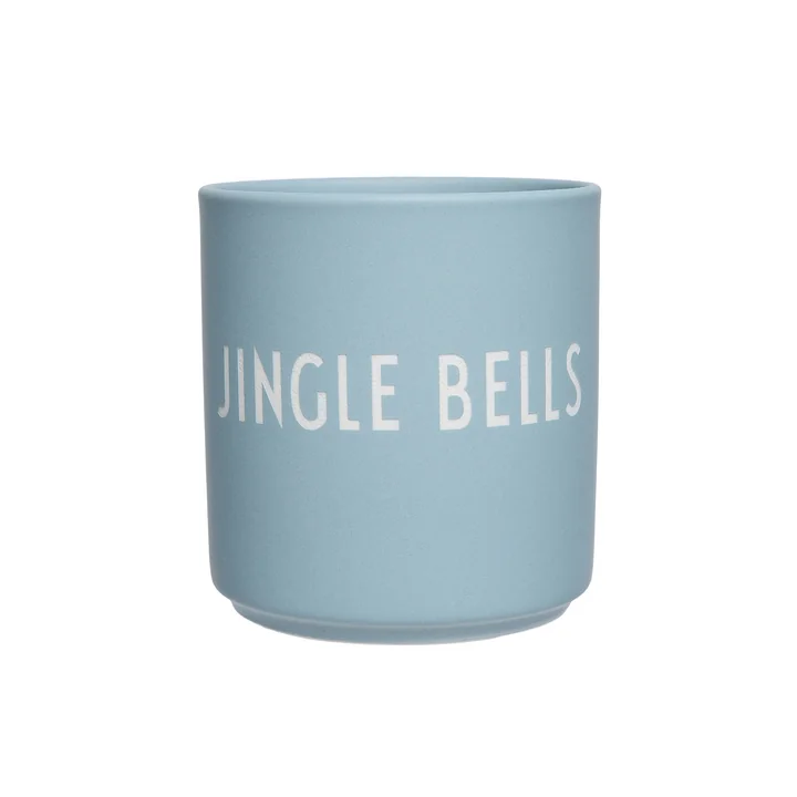 AJ Favourite Porcelain mug, Jingle Bells / light blue by Design Letters