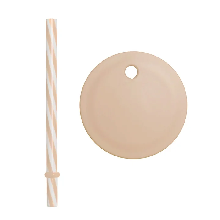Design Letters - Straw lid for Kids Eco cup & drinking glass, beige