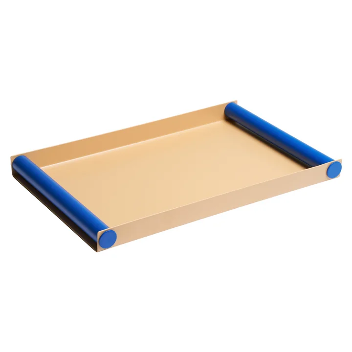 Design letters- Ray -tray-large-beige-cobalt-blue