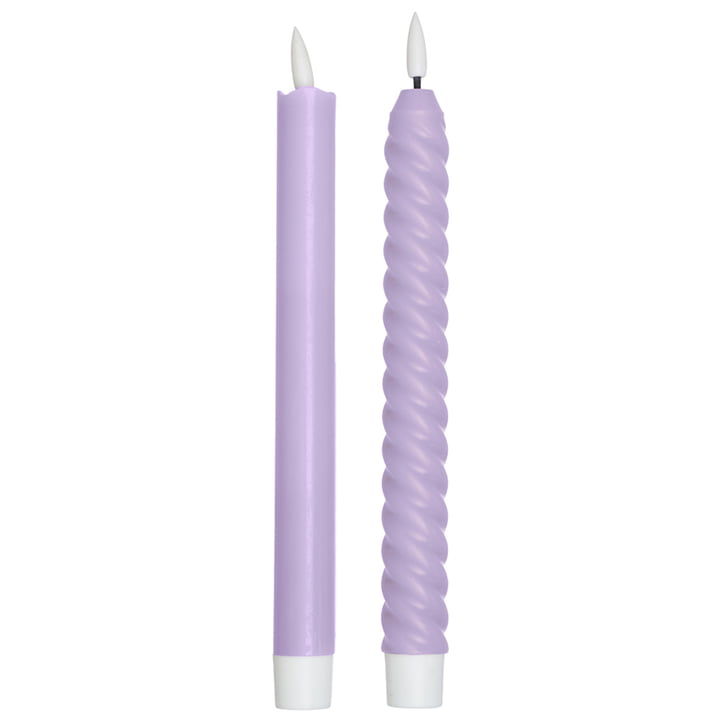 Design Letters Cosy Forever LED Candle Lilac Set of 2