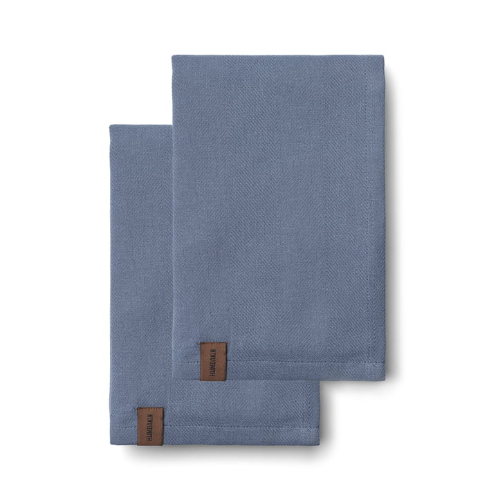 Organic cotton tea towel, 45 x 70 cm, blue stone (set of 2) by Humdakin