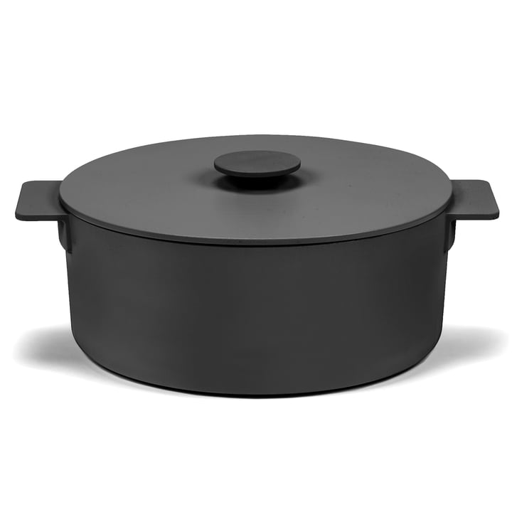 Serax - Surface Cast iron pot with lid, 5.5 liters, black