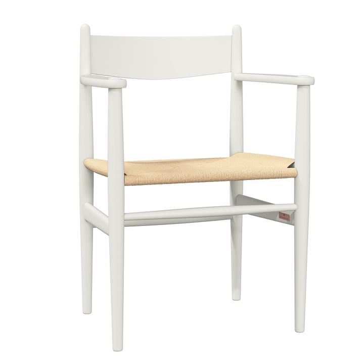 Carl Hansen - CH37 chair, beech soft natural white lacquered / natural wickerwork