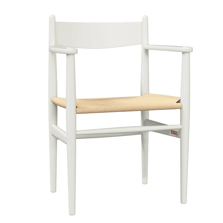 Carl Hansen - CH37 chair, beech soft natural white lacquered / natural wickerwork