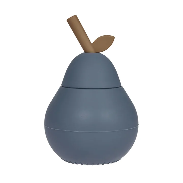 OYOY - Pear cup with straw, blue