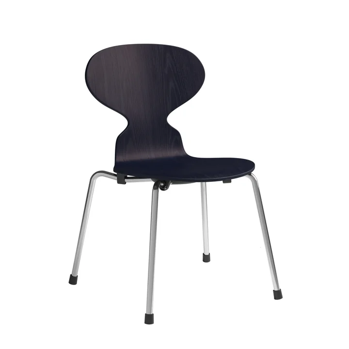Ant Children's chair from Fritz Hansen in the version midnight blue / chrome
