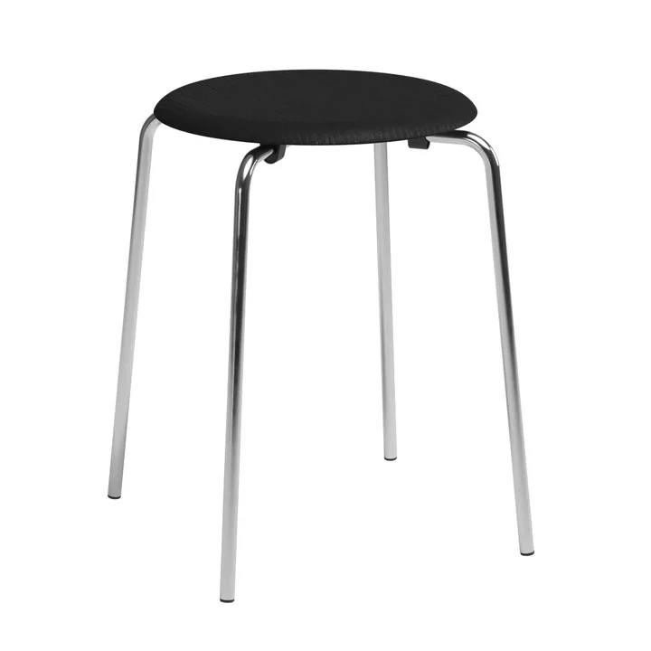 Fritz Hansen - Dot Stool, veneer ash black / base chrome