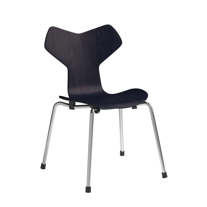 Grand Prix Children's chair from Fritz Hansen in the version midnight blue / chrome