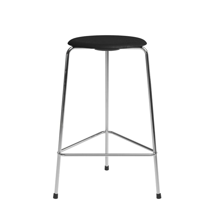 High Dot Bar stool from Fritz Hansen in the version veneer ash black / base chrome