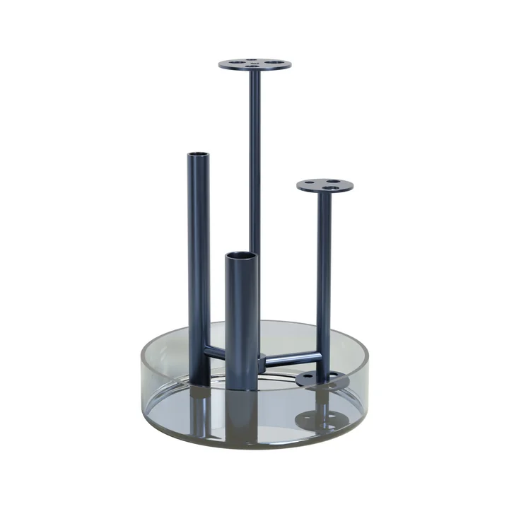 Ikeru Vase Low from Fritz Hansen in color dusk blue