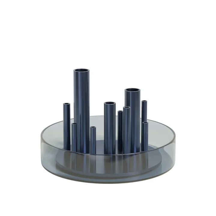 Ikeru Vase Low from Fritz Hansen in color dusk blue