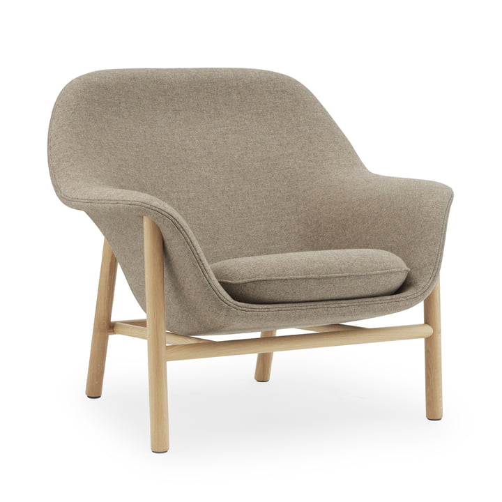 Drape Lounge Chair, low, oak, Main Line Flax 23 from Normann Copenhagen