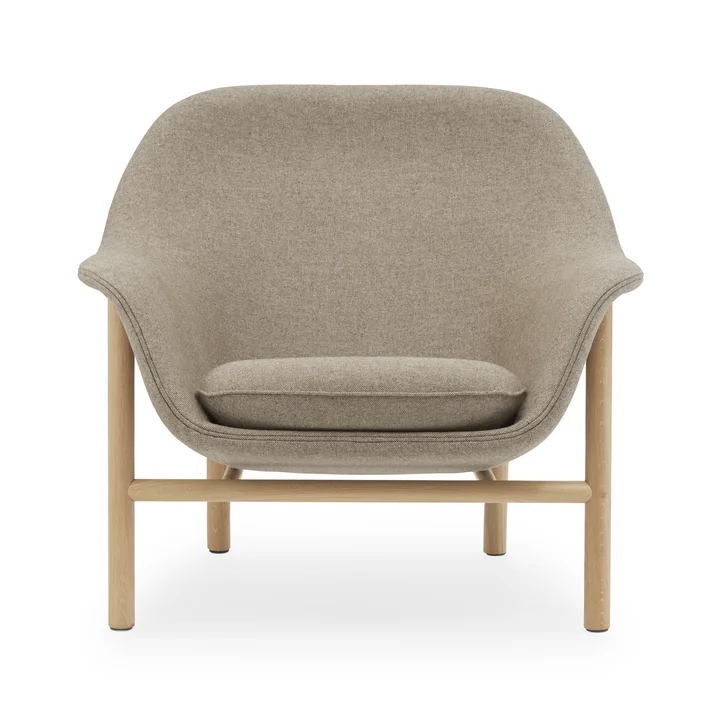 Drape Lounge Chair, low, oak, Main Line Flax 23 from Normann Copenhagen