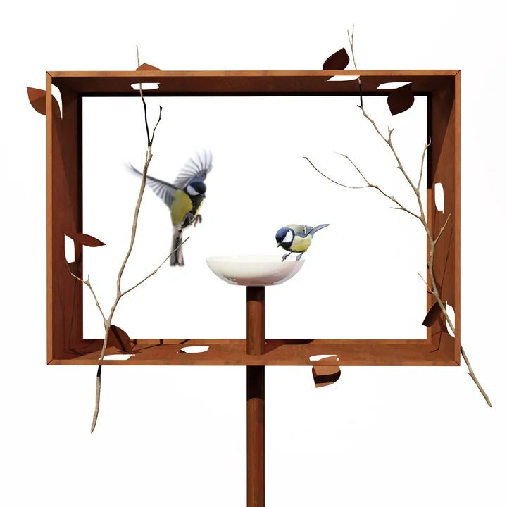 Frederik Roijé - Frame Bird feeder, corrosion brown