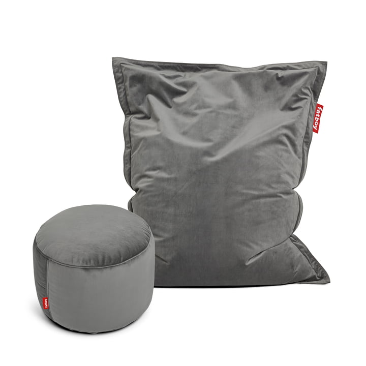 Fatboy - Original Slim Beanbag Velvet incl. Point Pouf Velvet, taupe