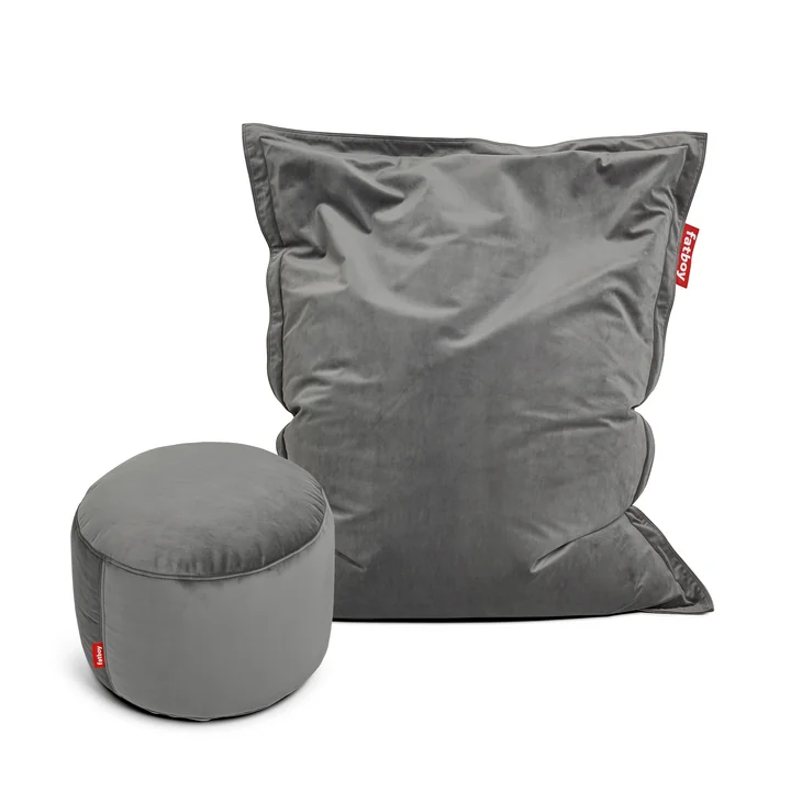 Fatboy - Original Slim Beanbag Velvet incl. Point Pouf Velvet, taupe