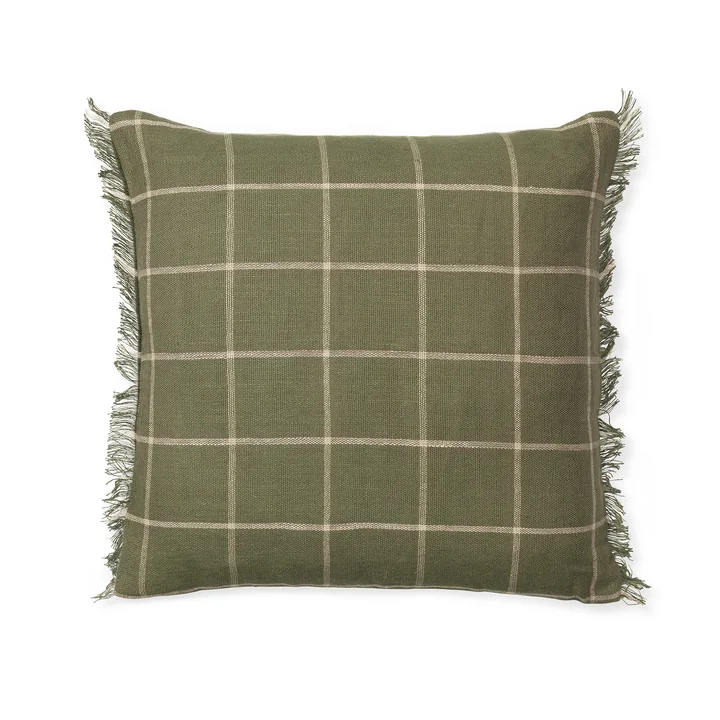 Calm Cushion, 48 x 48 cm, olive / off-white by Ferm Living