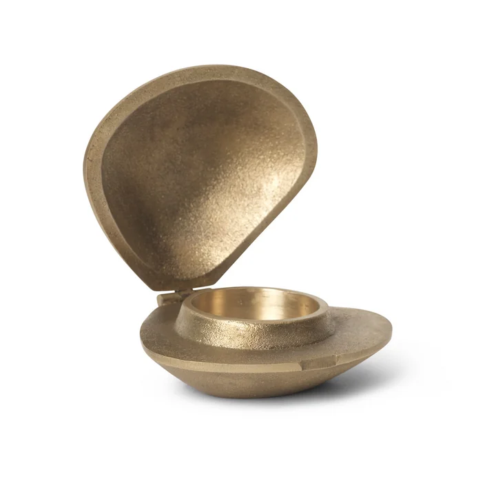 Clam Tealight holder, brass by Ferm Living