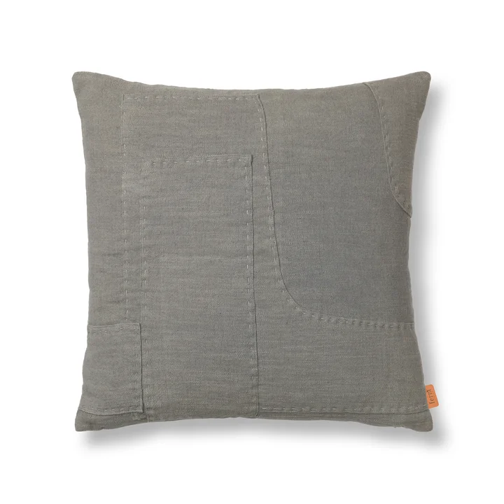 Ferm Living - Darn Cushion, 50 x 50 cm, blue-grey