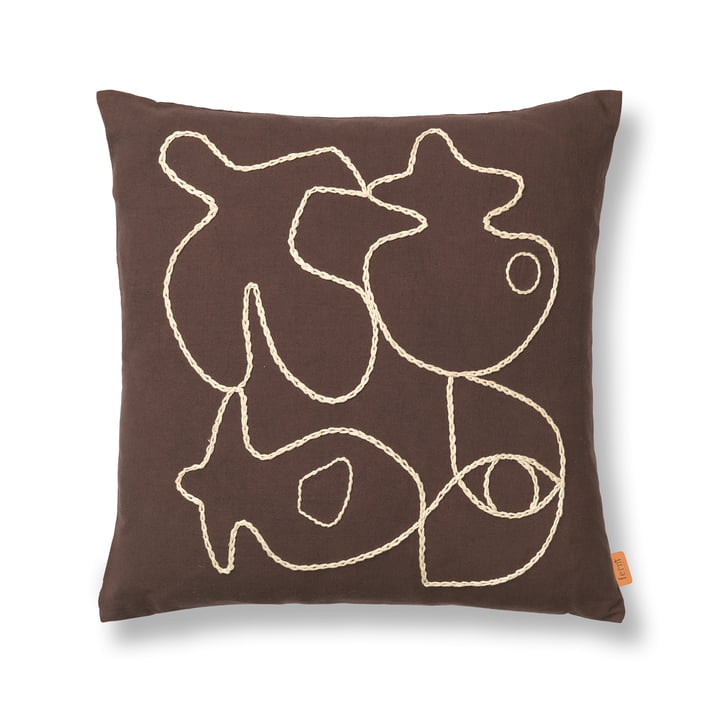 ferm Living - Figure Cushion, 50 x 50 cm, coffee / sand
