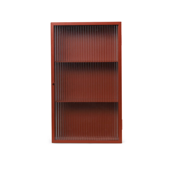 Haze Wall cabinet, glass / oxide red by ferm Living
