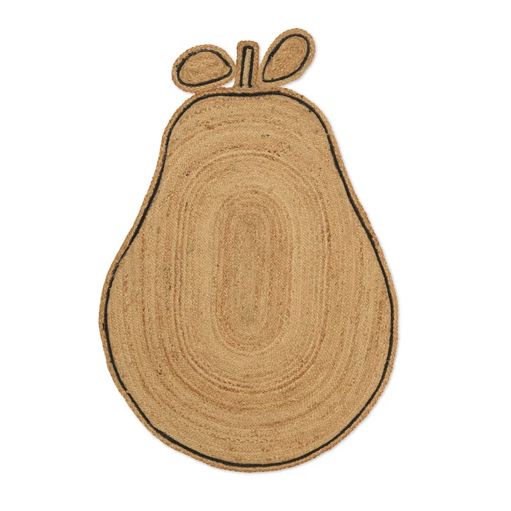 Jute rug braided, pear / nature by Ferm Living