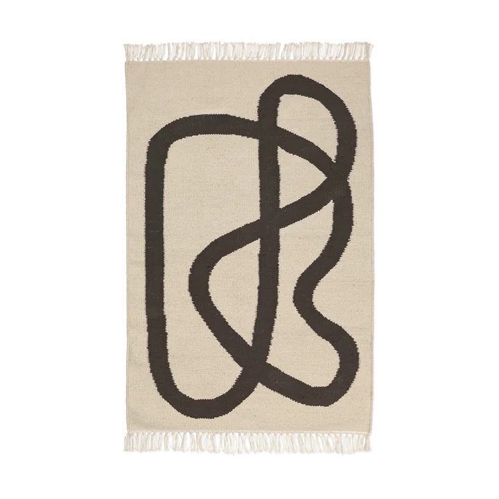 Ferm Living - Lane Carpet, 70 x 105 cm, off-white / chocolate