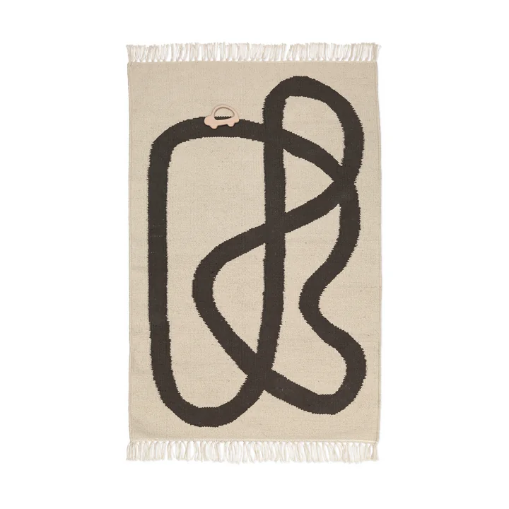 Ferm Living - Lane Carpet, 70 x 105 cm, off-white / chocolate
