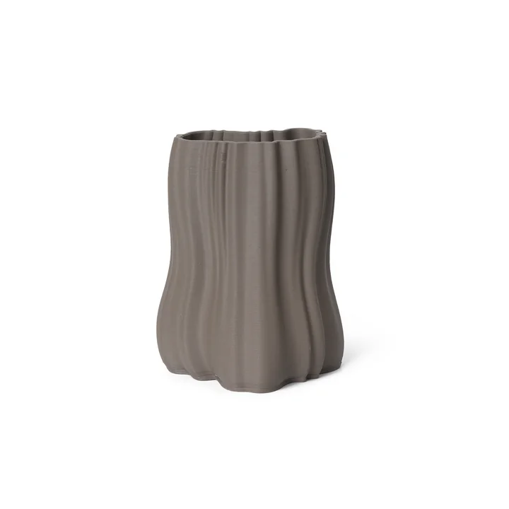 Moire Vase, H 20 cm, anthracite by Ferm Living
