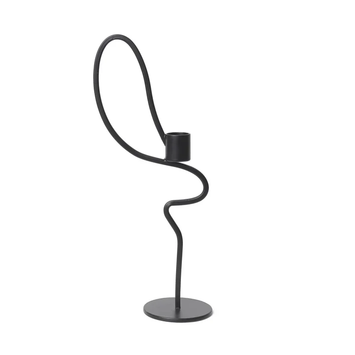 Valse Candlestick tall, black by Ferm Living