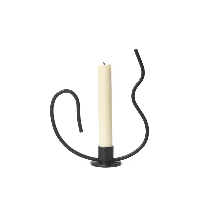 Valse Candlestick low, black by Ferm Living