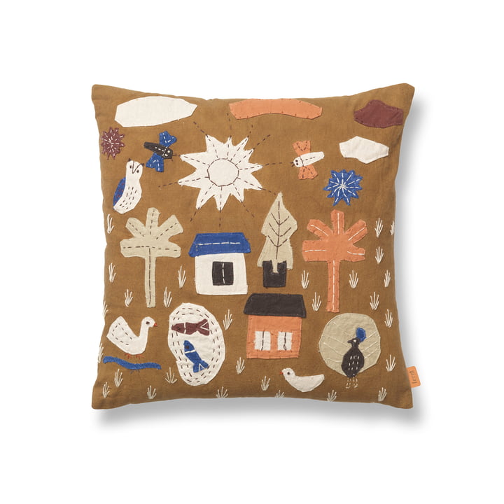 ferm Living - Village Cushion, 40 x 40 cm, sugar kelp