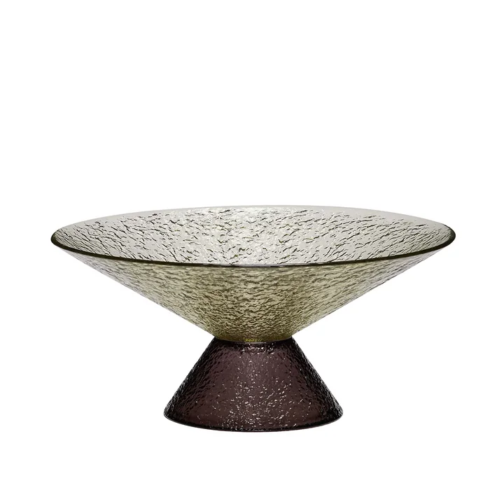 Hübsch Interior - Bonbon Bowl, large, glass, green / brown