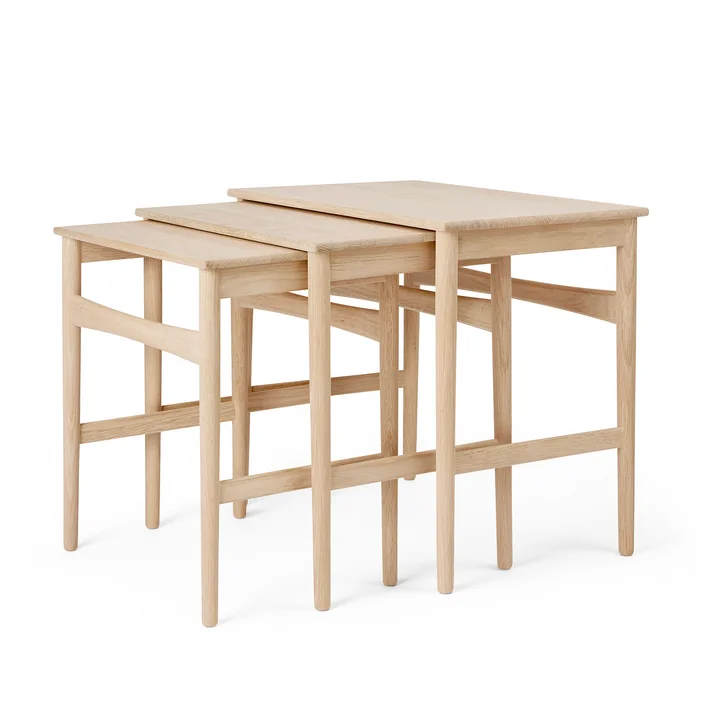Carl Hansen - CH004 Nesting Tables, oak white oiled (set of 3)