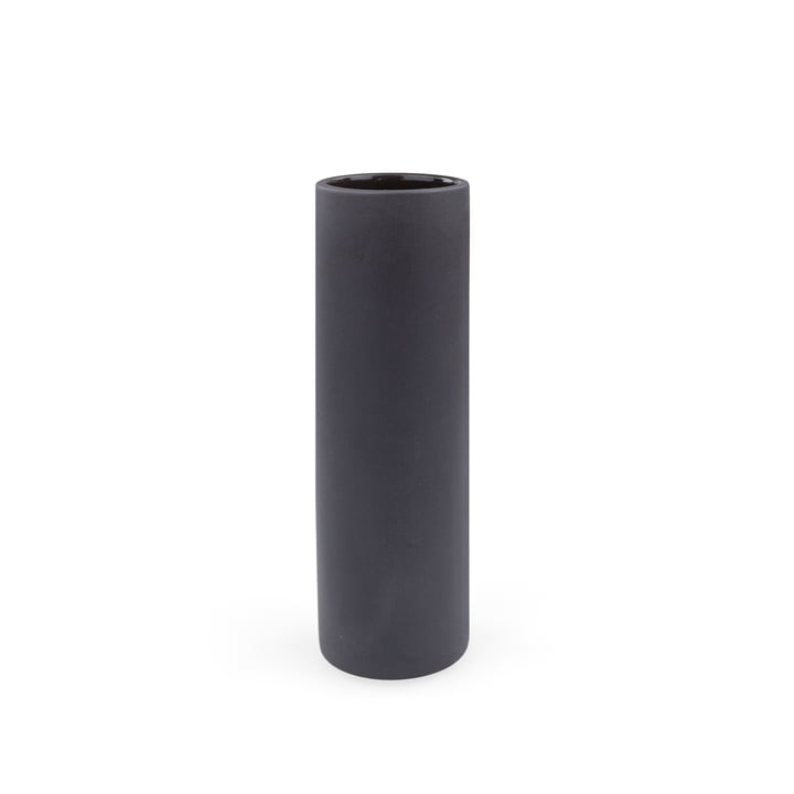 Nuuck - Ceramic vase Ø 6 x H 19 cm, charcoal black