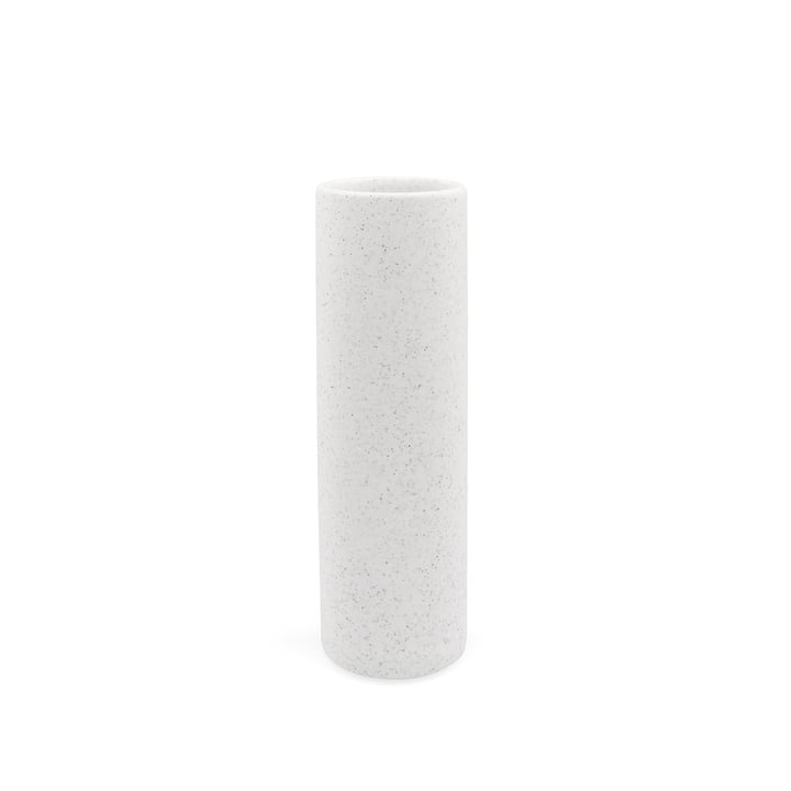 Nuuck - Ceramic vase Ø 6 x H 19 cm, speckled white