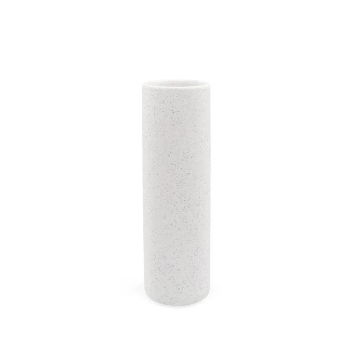 Nuuck - Ceramic vase Ø 6 x H 19 cm, speckled white