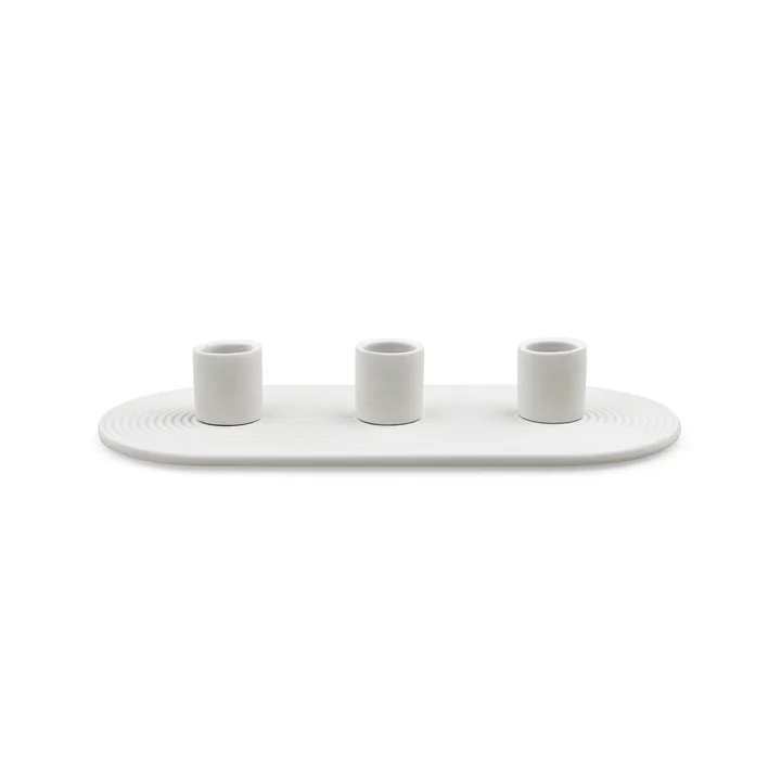 Nuuck - Ceramic candle holder 24 cm, light gray